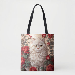 Elegante Vintage persische Katze mit Rose