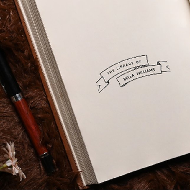 Elegante Vintage Personalisierte Bücher Permastempel (Von Creator hochgeladen)