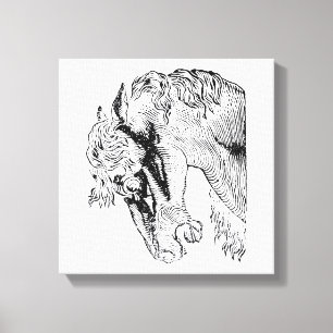 Elegante Vintage-Pferde-Illustration Leinwanddruck