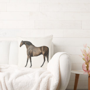 Elegante Vintage-Pferde-Illustration Reitsport Kissen