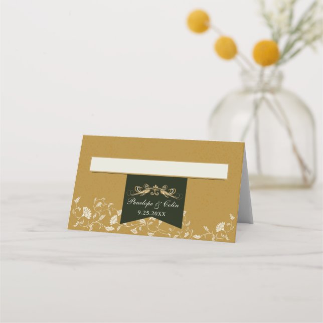 Elegante Vintage Platzkarten (Vorderseite)