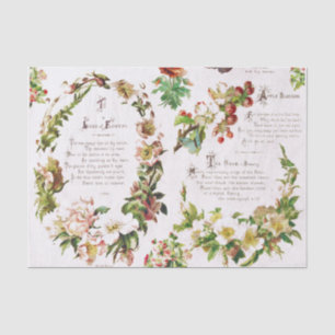 Elegante Vintage Poesie Blume Antiquitätenbuch Seidenpapier