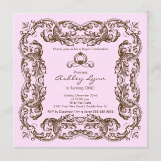 Elegante Vintage Prinzessin Geburtstagsparty Einla Einladung