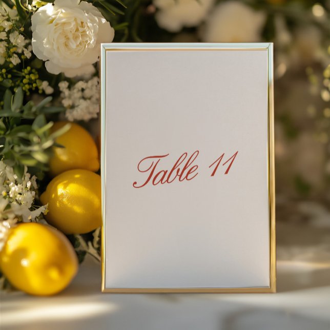 Elegante Vintage Red & Ivory Wedding Tischnummer (Elegant Vintage Red & Ivory Wedding Table Number)