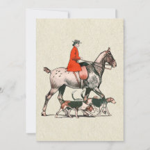 Elegante Vintage-Reiterin mit Hunden