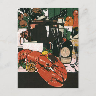 Elegante Vintage-Restaurant-Einladung zur Soft-Ope Postkarte