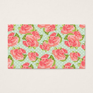 Elegante Vintage Retro Blumendruck-Rosa-Minze