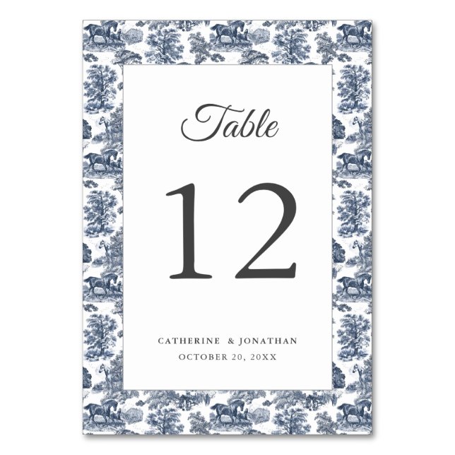 Elegante Vintage Rodelbahn mit Aussicht Tischnummer (Vorderseite)