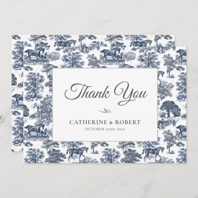 Elegante Vintage Rodeltour Dankeskarte (Vorne/Hinten)