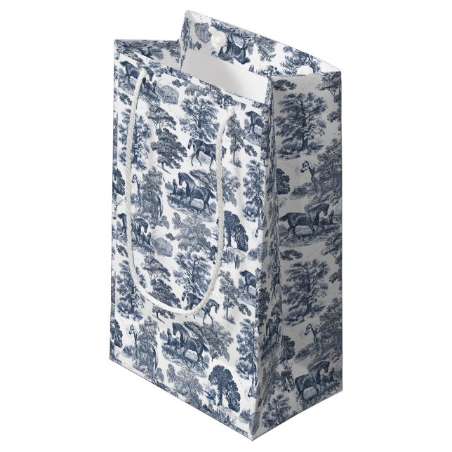 Elegante Vintage Rodeltour Kleine Geschenktüte (Vorderseite Schrägansicht)