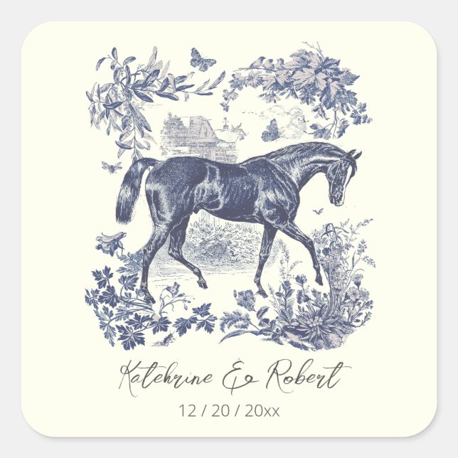 Elegante Vintage Rodeltour Quadratischer Aufkleber (Vorderseite)