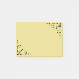 Elegante Vintage Rolle-Schwarz-Grenze irgendeine Post-it Klebezettel