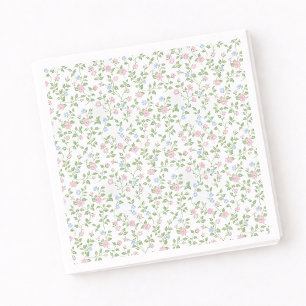 Elegante Vintage Rosa Blau Blumen Baby-Party Serviette