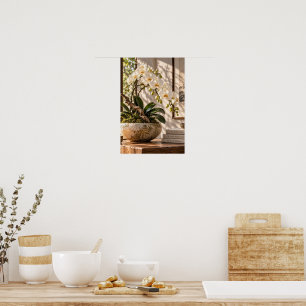 Elegante Vintage-Rosa-Blüten-Vase Wandkunst – Roma Poster