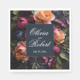 Elegante Vintage, rosa magenta blumenreiche Hochze Serviette