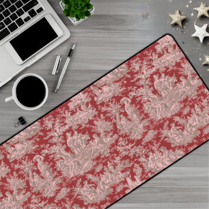 Elegante Vintage Rosa Rosa-Toile de jouy Schreibtischunterlage