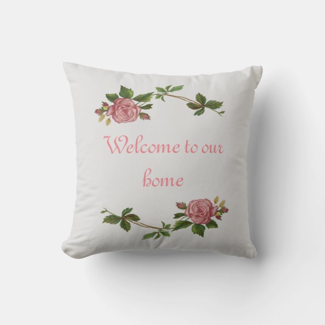 Elegante Vintage rosa Rose fertigen es besonders Kissen (Vorderseite)