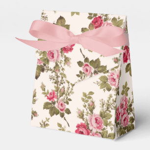 Elegante Vintage-Rosa-Rosen auf Buff-Hintergrund Geschenkschachtel