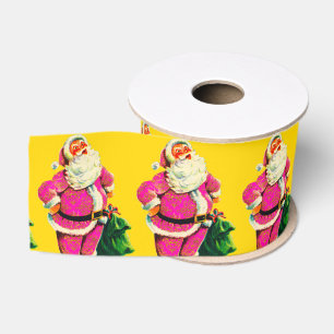 Elegante Vintage rosa Sankt-Weihnachtsfreude Ripsband