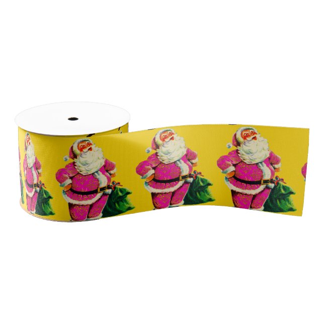 Elegante Vintage rosa Sankt-Weihnachtsfreude Ripsband (Spule)