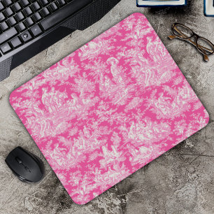 Elegante Vintage Rosa Toile de jouy Mousepad