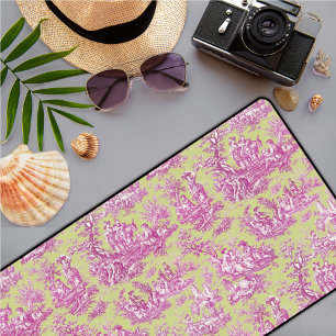 Elegante Vintage Rosa Toile de jouy Schreibtischunterlage