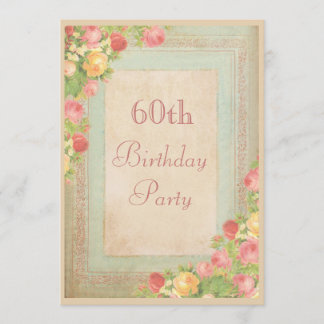 Elegante Vintage Rose 40. Geburtstag Party Einladung