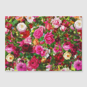 Elegante Vintage Rose Flora und Fauna Magnetkarte