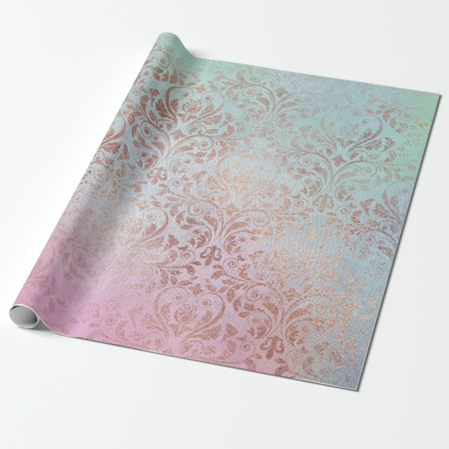 Elegante Vintage Rose Geschenkpapier (Ungerollt)