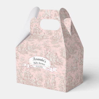 Elegante Vintage Rose Goldtoile de jouy Monogramm Geschenkschachtel