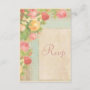 Elegante Vintage Rose Hochzeit RSVP Karte