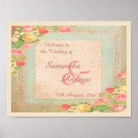 Elegante Vintage Rose Hochzeitswillkommen