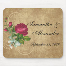 Elegante Vintage Rose, Magenta/Braun Mousepad