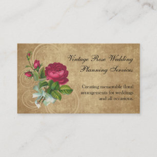 Elegante Vintage Rose, Magenta/Brown Visitenkarte