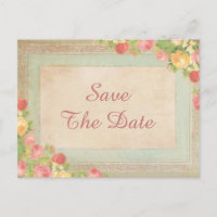 Elegante Vintage Rose Save the Date 90.