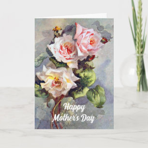 Elegante Vintage Rosen Aquarellmalerei Karte
