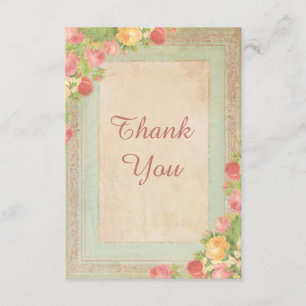 Elegante Vintage Rosen danken Ihnen Dankeskarte