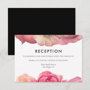 Elegante Vintage-Rosen-Hochzeitsempfangskarte Einladung
