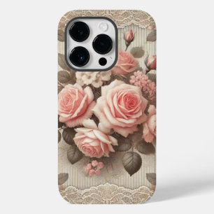 Elegante Vintage Rosenstraße mit Spitzen Case-Mate iPhone 14 Pro Hülle