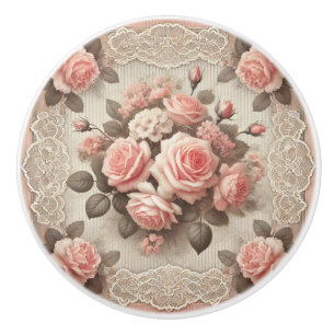 Elegante Vintage Rosenstraße mit Spitzen Keramikknauf