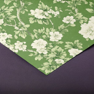 Elegante Vintage Rot- und Weißblütendrucke Seidenpapier