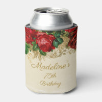 Elegante Vintage Rote Rose als 75. Geburtstag