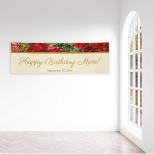 Elegante Vintage-Rote Rosen zum Geburtstag der Mut Banner