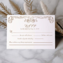 Elegante Vintage RSVP-Karte - Filigree "Grüne Rose