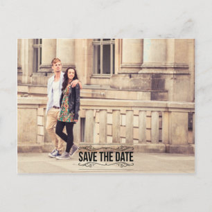 Elegante Vintage Save the Date Hochzeit Postkarte