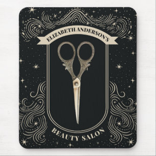 Elegante Vintage-Schere Friseursalon Mousepad