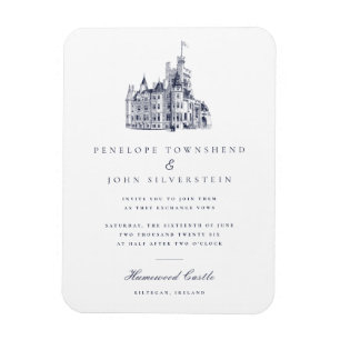 Elegante Vintage-Schloss-Hochzeitseinladung Magnet