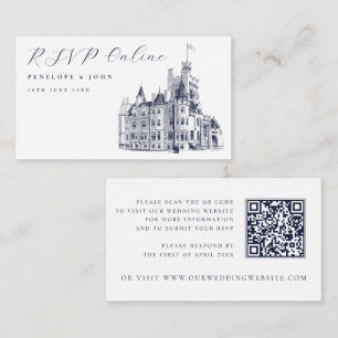 Elegante Vintage-Schloss-Hochzeitswebsite Begleitkarte