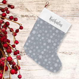 Elegante Vintage Schneeflocken Großer Weihnachtsstrumpf