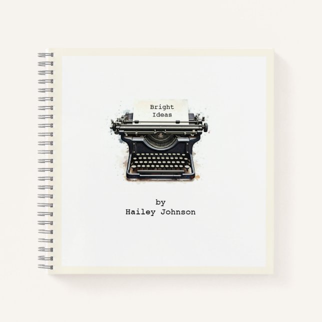 Elegante Vintage Schreibmaschine Notizbuch (Vorderseite)